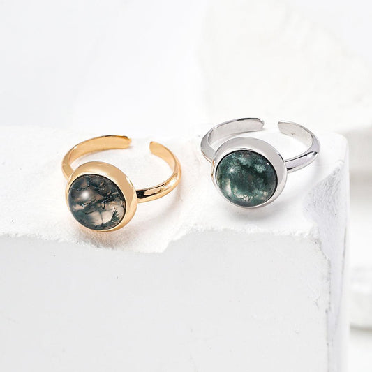 925 Sterling Silver Agate Adjustable Ring | LAYUMI