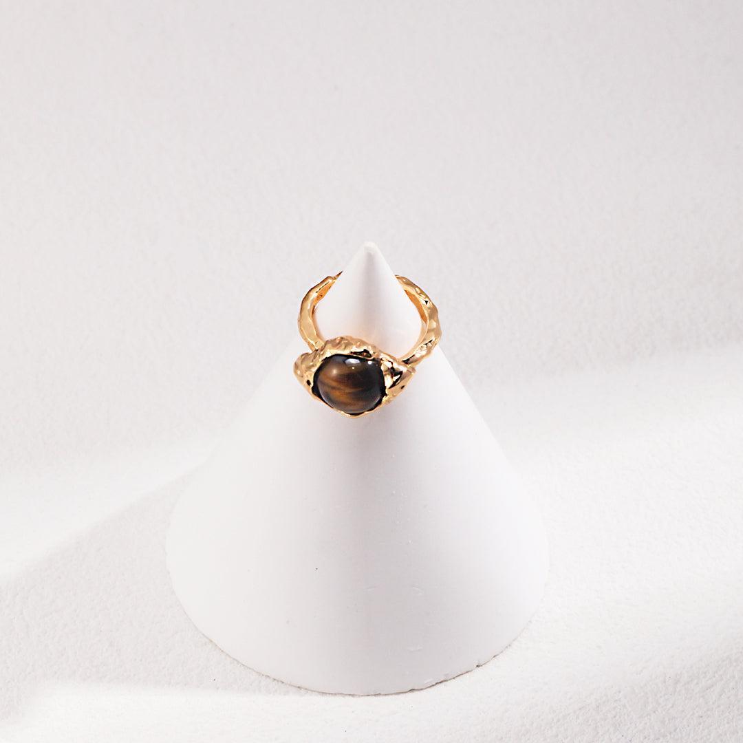 925 Sterling Silver Tiger Eye Adjustable Ring | LAYUMI