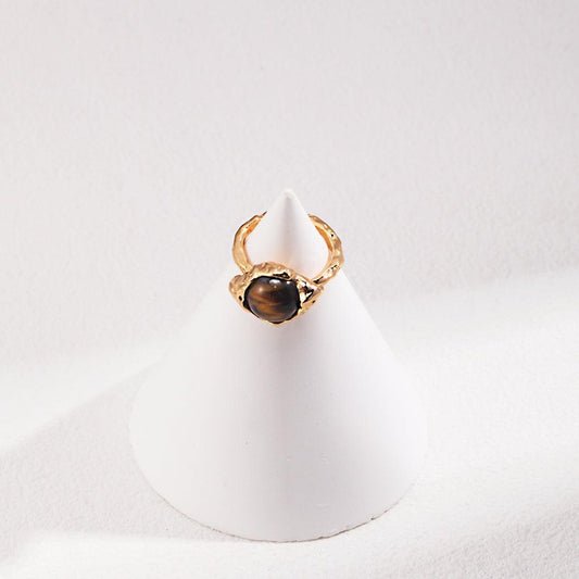 925 Sterling Silver Tiger Eye Adjustable Ring | LAYUMI