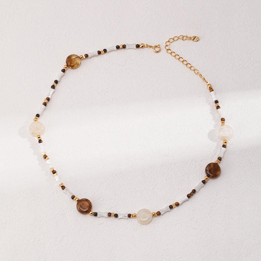 Tiger Eye Natural Pearl Necklace Jewelry