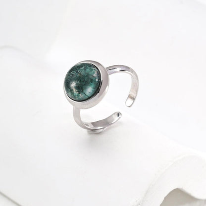 925 Sterling Silver Agate Adjustable Ring | LAYUMI