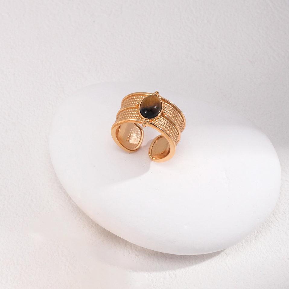 925 Sterling Silver Tiger Eye Adjustable Ring | LAYUMI