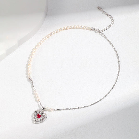 Heart Shape Pearl Necklace Jewelry