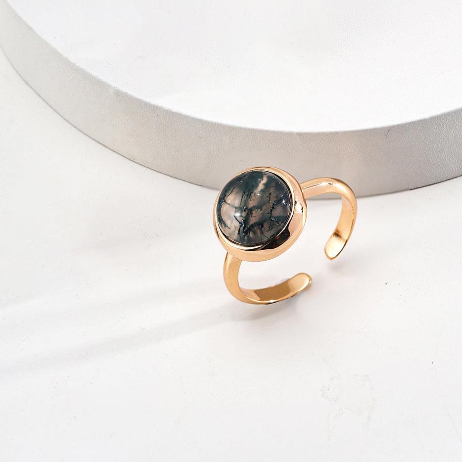 925 Sterling Silver Agate Adjustable Ring | LAYUMI