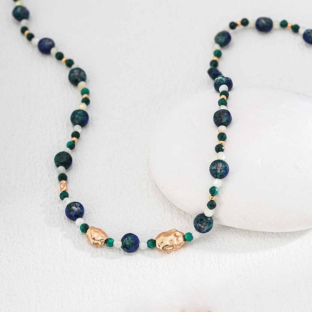 Malachite Lapis Lazuli Natural Pearl Necklace Jewelry