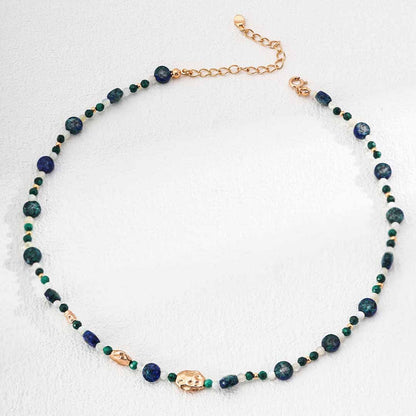 Malachite Lapis Lazuli Natural Pearl Necklace Jewelry